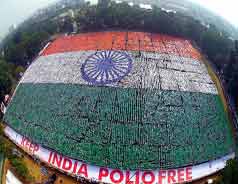 India sets a new world record for largest human flag