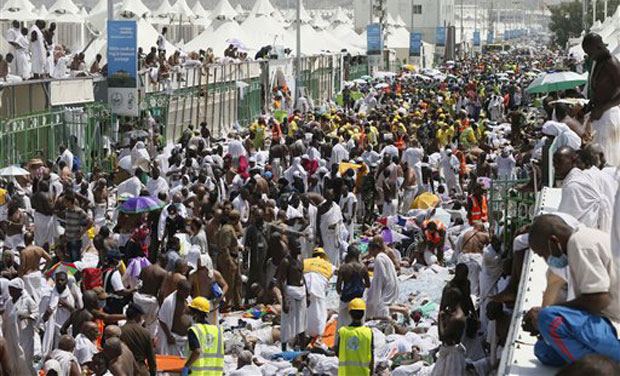Fourteen Indians have reportedly died in the stampede outside the holy city of Mecca that killed 717 Haj pilgrims from different countries on 24th September.This is the second major disaster at Mecca this month after over 100 people were killed on September 12, when a construction crane crashed on the Grand Mosque. In 2006, 364 pilgrims were killed in a stampede during the stoning ritual in Mina, among them 51 Indians.