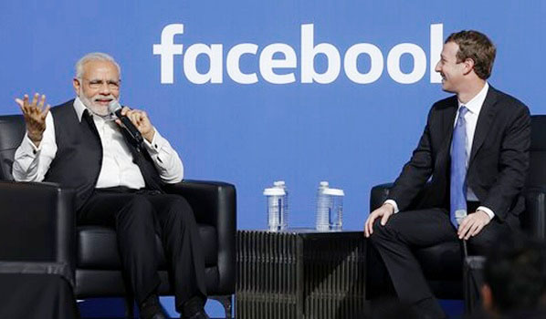 Prime Minister Narendra Modi has hailed the political power of social media, as he visited the headquarters of Facebook in California.Speaking at Facebook's campus in Menlo Park, Mr Modi said: "The strength of social media today is that it can tell governments where they are wrong and can stop them from moving in the wrong direction." "We used to have elections every five years and now we can have them every five minutes," he added. Mr Modi, 65, regularly uses both Facebook and Twitter to communicate with millions of his followers.