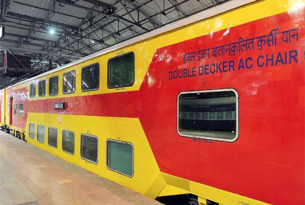 India’s first AC double-decker Shatabdi train will soon run between Mumbai and Goa. Goa, a popular beach destination in the country, attracts tourists from all over the country and the proposed double-decker service will be a boost to tourism. The first double-decker air conditioned train between Howrah and Dhanbad was flagged off in October 2011, and since then the service is operational between many cities, including Ahmedabad-Mumbai, Chennai–Bangalore, Delhi-Jaipur and Delhi-Lucknow.