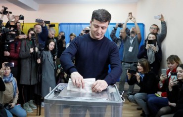 Comedian Volodymyr Zelensky leads Ukraine’s presidential vote