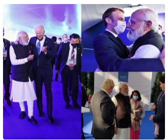 PM Modi interacts with world leaders at G20 Summit in Italy